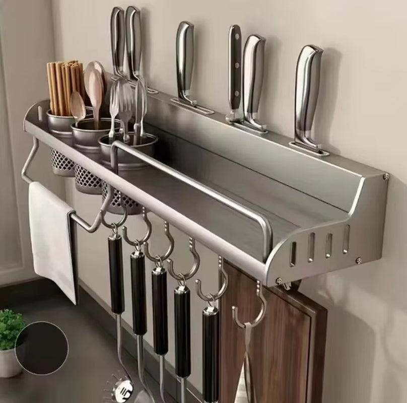 Kitchen Storage Rack Multifunctional Cutting Board Holder Wall Spice Rack Utensils Rack for Kitchen Seasoning Holder Organize