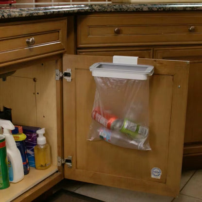 Cupboard Door Back Hanging Trash Rack Storage Kitchen Garbage Rubbish Bag Can Holder Hanging Kitchen Cabinet Trash Kitchen Trash