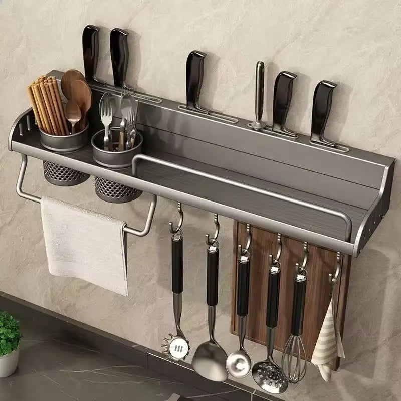 Kitchen Storage Rack Multifunctional Cutting Board Holder Wall Spice Rack Utensils Rack for Kitchen Seasoning Holder Organize