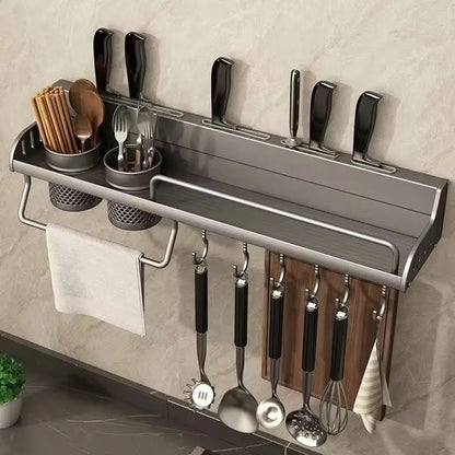 Kitchen Storage Rack Multifunctional Cutting Board Holder Wall Spice Rack Utensils Rack for Kitchen Seasoning Holder Organize