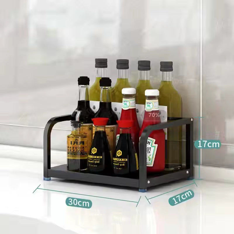 Kitchen Spice Rack Carbon Steel Thickened Seasoning Chopsticks Drying Shelf Organizer Knife Jar Organizer Household Accessories