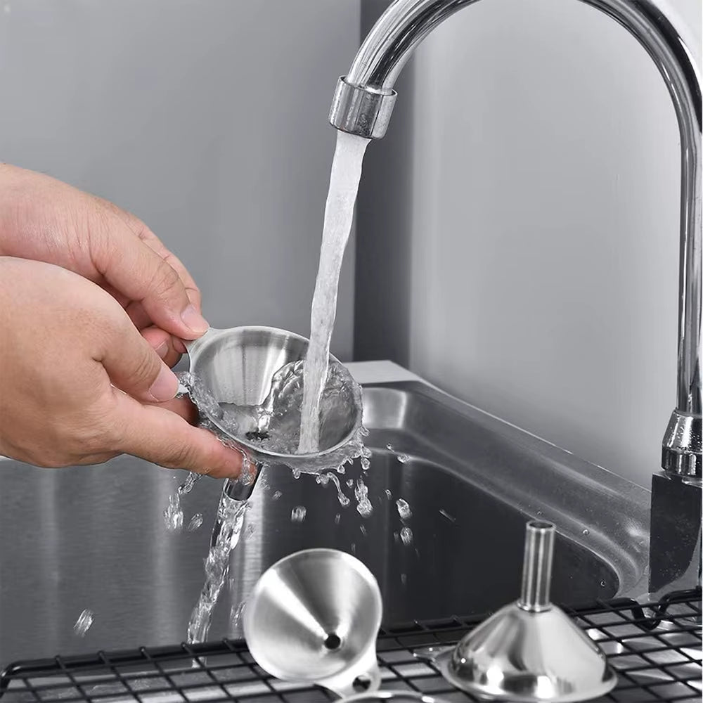 3/5 Pcs Stainless Steel Kitchen Funnels Set Food Grade Metal Funnels for Filling Bottles Small Funnels for Essential Oil Spices