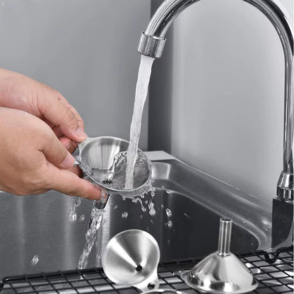 3/5 Pcs Stainless Steel Kitchen Funnels Set Food Grade Metal Funnels for Filling Bottles Small Funnels for Essential Oil Spices
