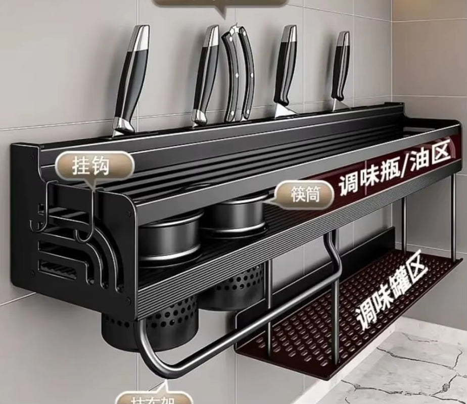 Stainless Steel Kitchen Paper Towel Rack Wall Shelf with Hook Kitchen Gadgets Hanging Organizers Storage Utensils for Kitchen