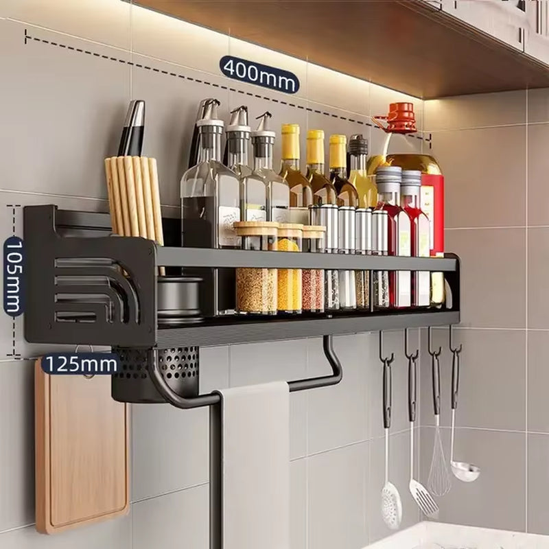 Stainless Steel Kitchen Paper Towel Rack Wall Shelf with Hook Kitchen Gadgets Hanging Organizers Storage Utensils for Kitchen